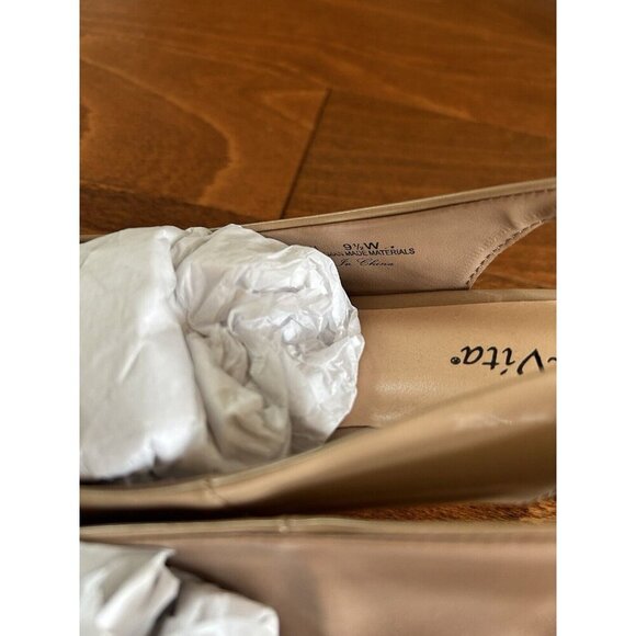 Bella Vita Tan Heels with Pointed Toe and Adjustable Slingback - Picture 3 of 6